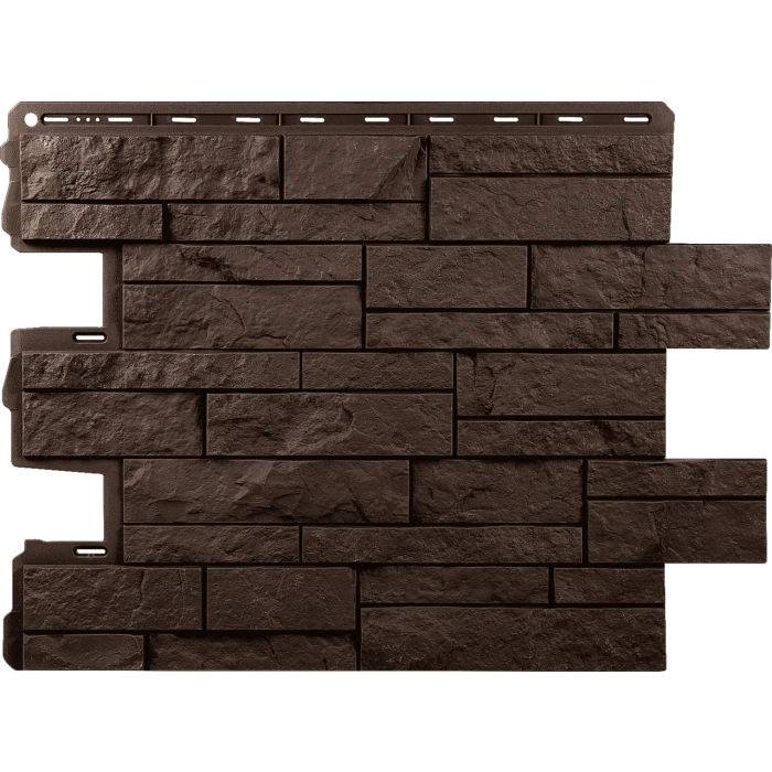 Фасадная панель Альта Профиль Шотландия ЭКО Коричневый 800х590х26