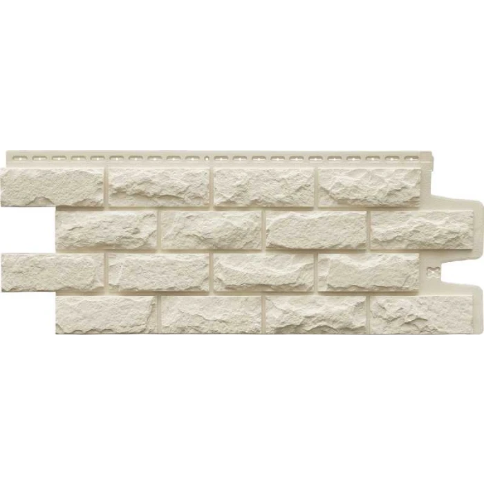 Фасадная панель Grand Line Колотый камень Стандарт Молочный 