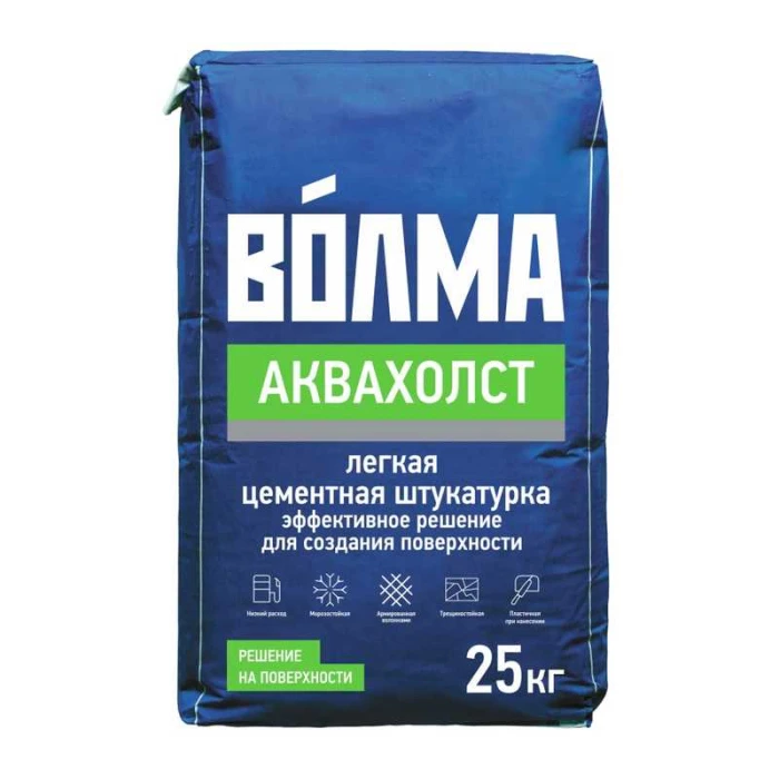 Штукатурка цементная ВОЛМА-Аквахолст 25 кг