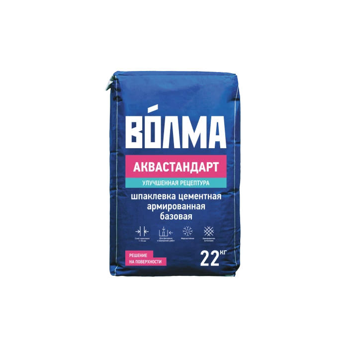 Шпаклевка цементная ВОЛМА-Аквастандарт 22 кг