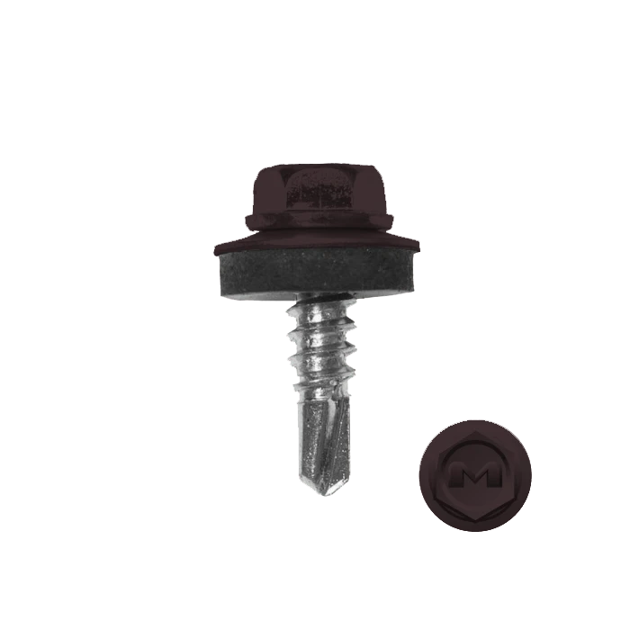 Саморез по металлу Daxmer 5,5х19 (250шт) сверло №3 RAL 3007