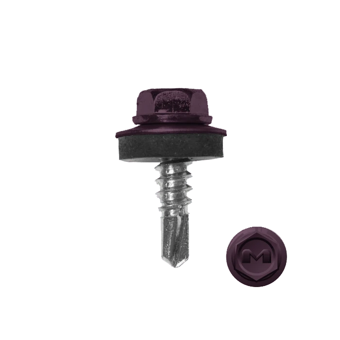 Саморез по металлу Daxmer 5,5х19 (250шт) сверло №3 RAL 4007