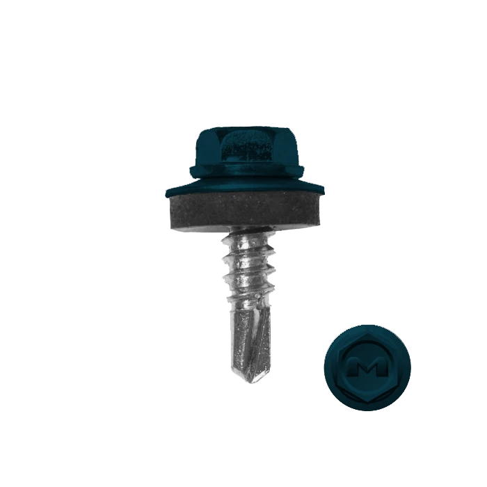 Саморез по металлу Daxmer 5,5х19 (250шт) сверло №3 RAL 5020