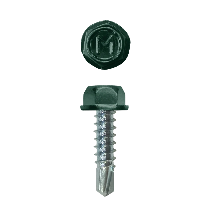 Саморез для забора по металлу Daxmer 4,8х19 без шайбы св.№2 (500шт) RAL 6005