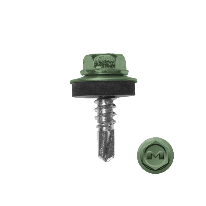 Саморез по металлу Daxmer 5,5х19 (250шт) сверло №3 RAL 6021