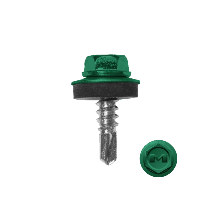 Саморез по металлу Daxmer 5,5х19 (250шт) сверло №3 RAL 6024