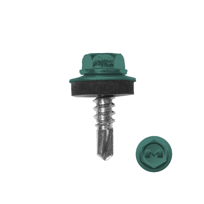 Саморез по металлу Daxmer 5,5х19 (250шт) сверло №3 RAL 6033