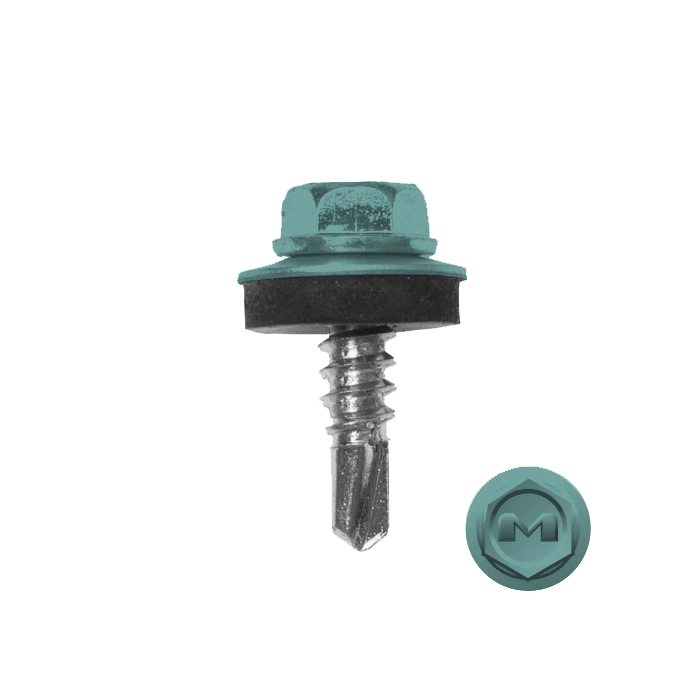 Саморез по металлу Daxmer 5,5х19 (250шт) сверло №3 RAL 6034