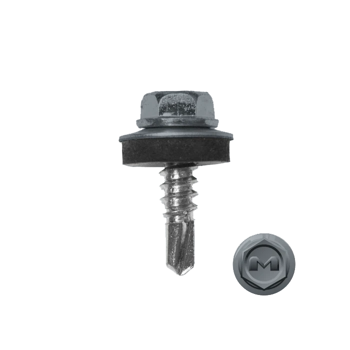 Саморез по металлу Daxmer 5,5х19 (250шт) сверло №3 RAL 7001