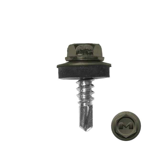 Саморез по металлу Daxmer 5,5х19 (250шт) сверло №3 RAL 7002