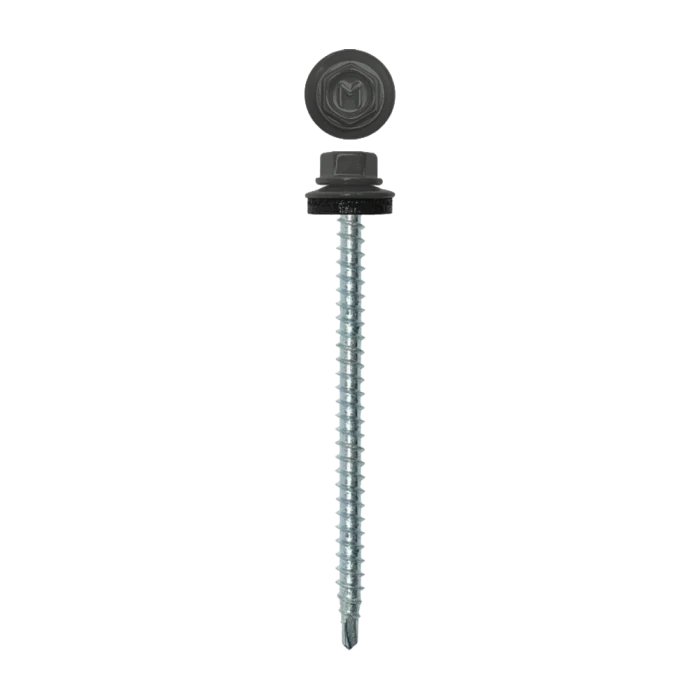 Саморез кровельный Daxmer 4,8х70 RAL 7005 (100) сверло №1