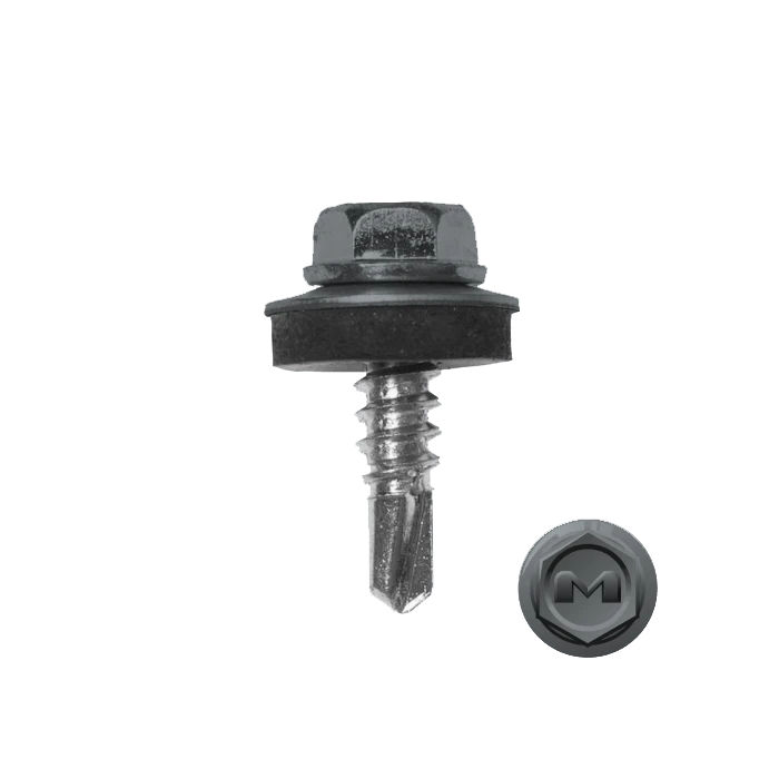 Саморез по металлу Daxmer 5,5х19 (250шт) сверло №3 RAL 7040