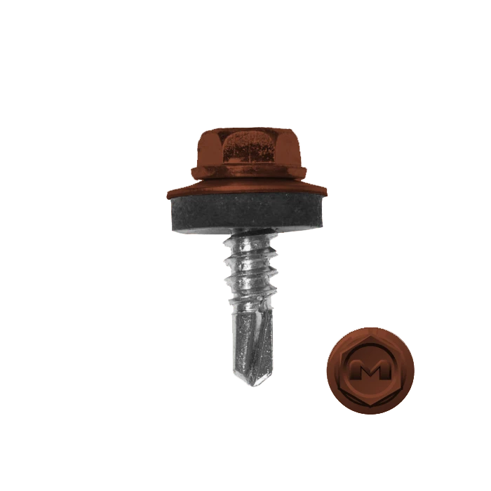 Саморез по металлу Daxmer 5,5х19 RAL 8004 (250) сверло №3