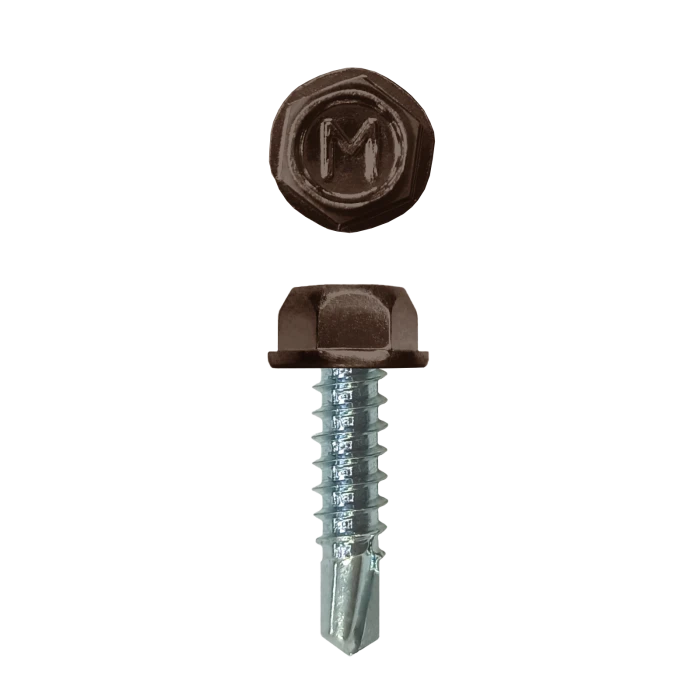 Саморез для забора по металлу Daxmer 4,8х19 без шайбы св.№2 (500шт) RAL 8017