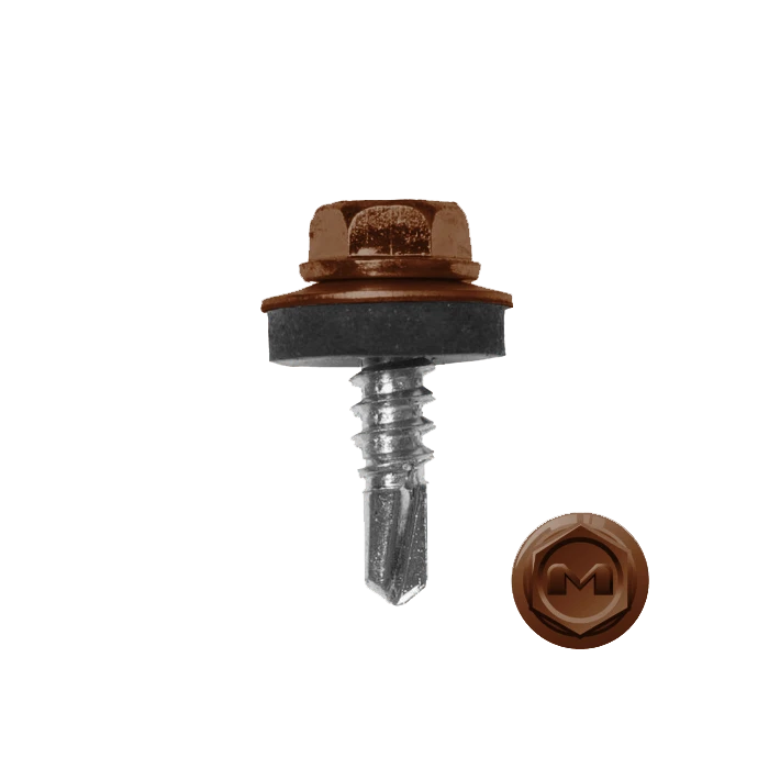 Саморез по металлу Daxmer 5,5х19 (250шт) сверло №3 RAL 8024