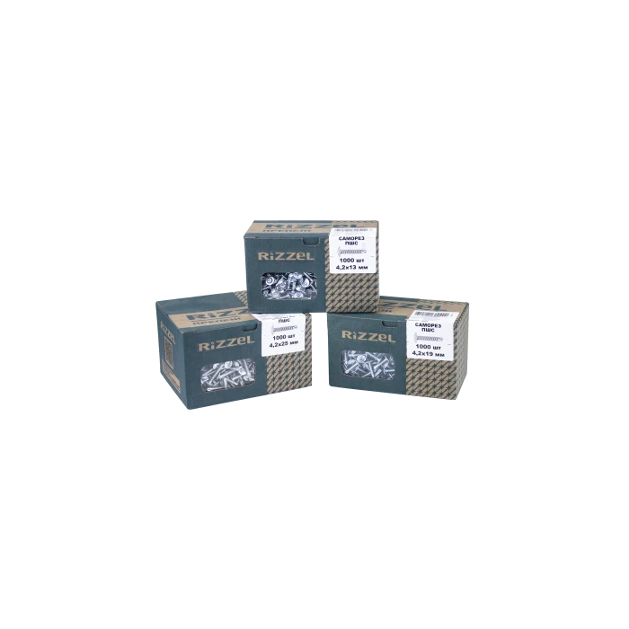 Саморез ПШС Rizzel 4,2х16 (200 штук) шлиц PH2, цинк