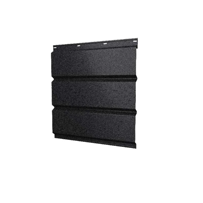 Софит металлический центральная перфорация 0,5 GreenCoat Pural BT, matt с пленкой RR 33 черный (RAL9005 черный)