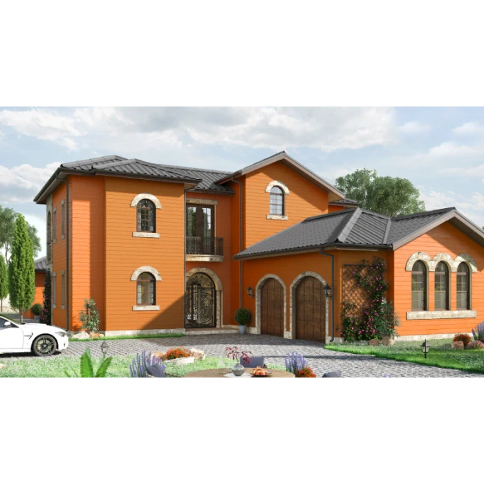 Фиброцементный сайдинг Decover RAL 8023 Terracotta 8х190х3600