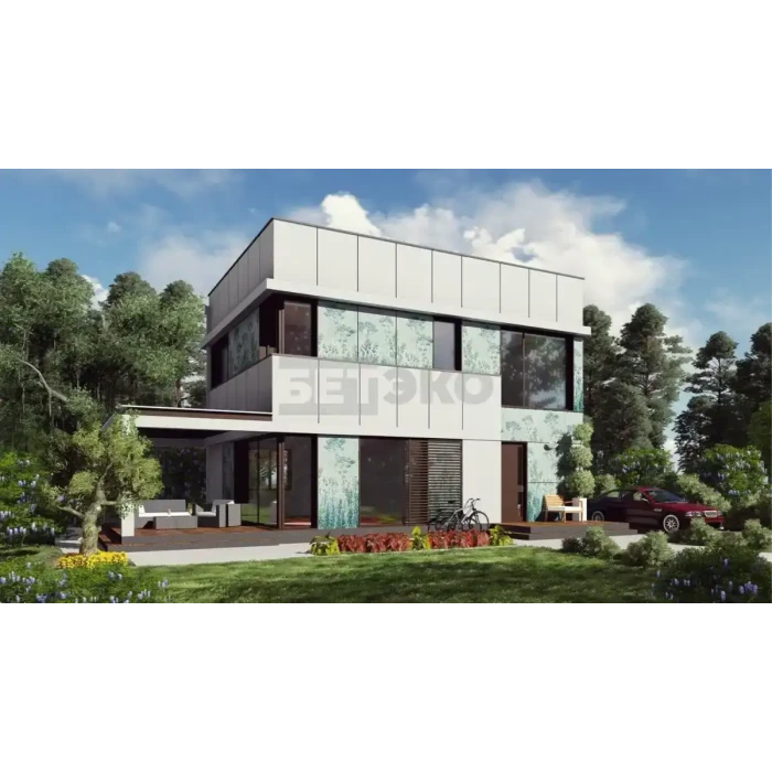 Фиброцементный сайдинг БЕТЭКО RAL 6021 Бледно-зелёный 8х200х3000