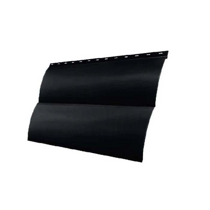 Металлический сайдинг Grand Line Блок-хаус 0.5 м Quarzit lite RAL 9005 черный