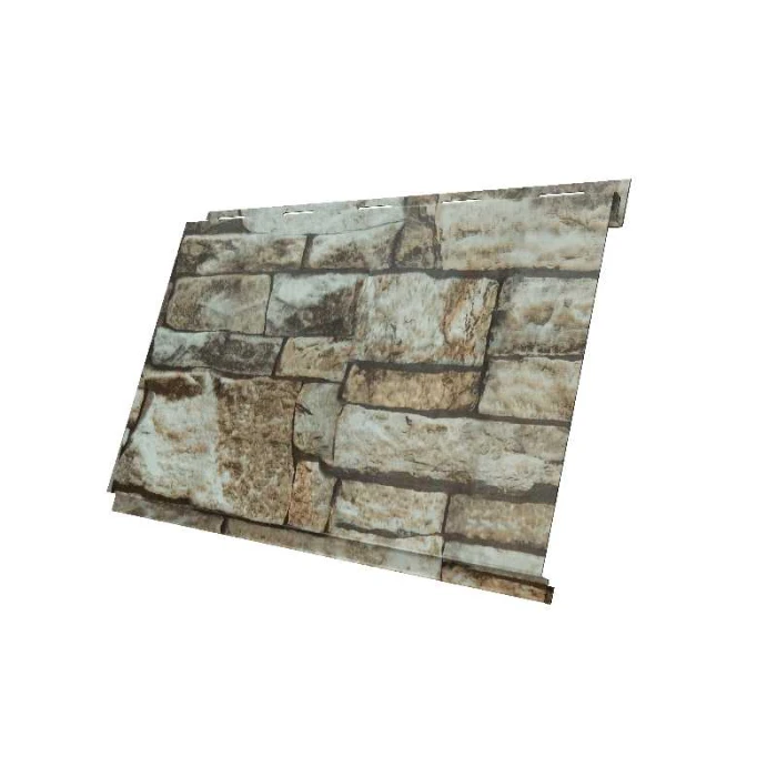 Металлический сайдинг Grand Line Вертикаль 0.45 мм classic Print Elite с пленкой Fine Stone