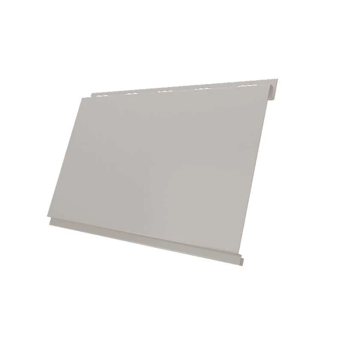 Металлический сайдинг Grand Line Вертикаль 0.5 мм classic GreenCoat Pural BT с пленкой RR 21 светло-серый (RAL 7040 серое окно)