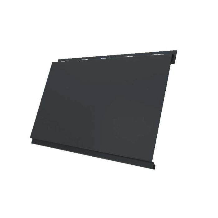 Металлический сайдинг Grand Line Вертикаль 0.5 мм classic Rooftop Matte с пленкой RAL 7016 антрацитово-серый