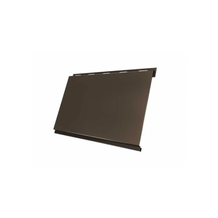 Металлический сайдинг Grand Line Вертикаль 0.5 мм classic Rooftop Matte с пленкой RR 32 темно-коричневый