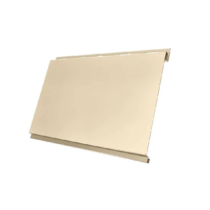 Металлический сайдинг Grand Line Вертикаль 0.5 мм classic Satin с пленкой RAL 1015 светлая слоновая кость