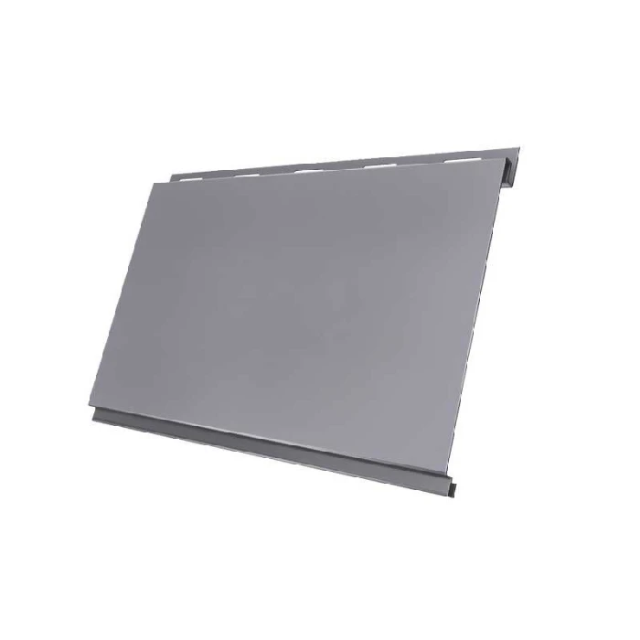 Металлический сайдинг Grand Line Вертикаль 0.5 мм classic Satin с пленкой RAL 7004 сигнальный серый