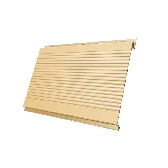 Металлический сайдинг Grand Line Вертикаль 0.45 мм gofr Drap с пленкой RAL 1014 слоновая кость