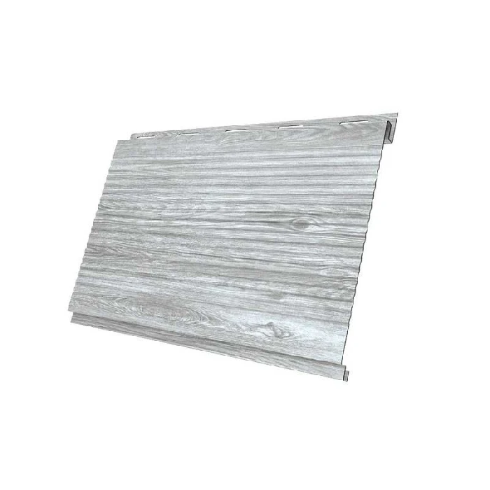 Металлический сайдинг Grand Line Вертикаль 0.45 мм gofr Print Elite с пленкой Milky Wood