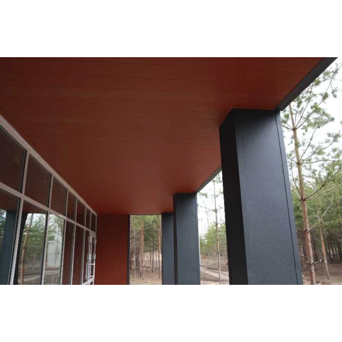 Металлический сайдинг Grand Line Вертикаль 0.5 мм gofr Satin Мatt RAL 8004 терракота