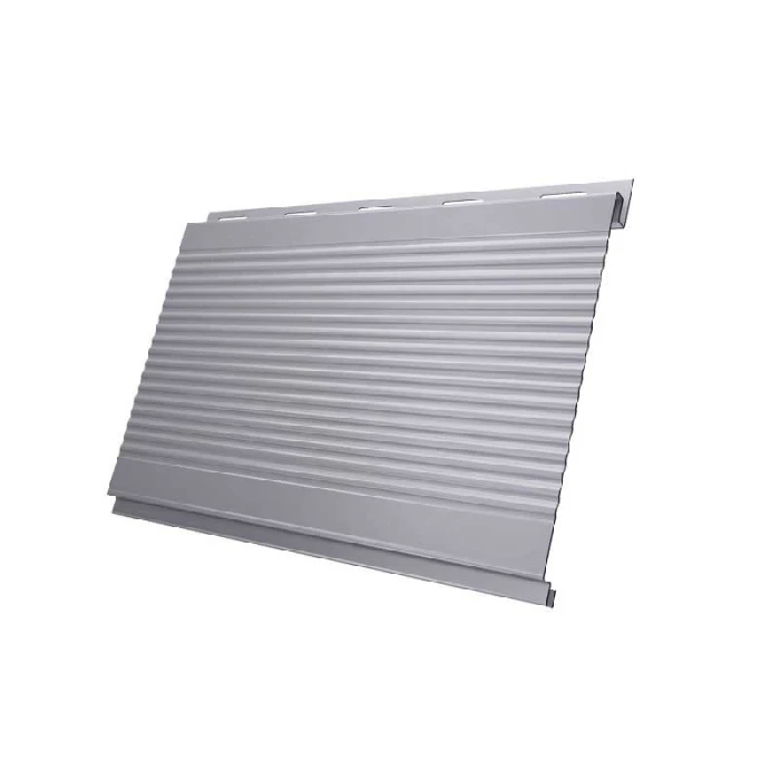 Металлический сайдинг Grand Line Вертикаль 0.5 мм gofr Satin с пленкой RAL 7004 сигнальный серый