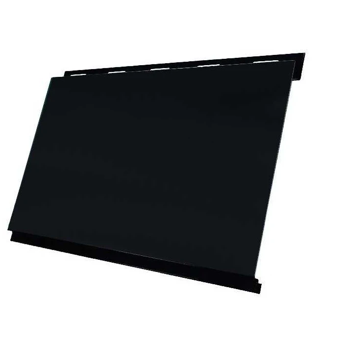 Металлический сайдинг Grand Line Вертикаль 0.5 мм classic Drap с пленкой RAL 9005 черный