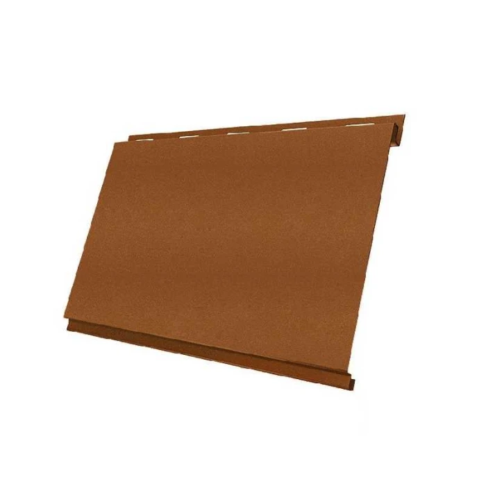 Металлический сайдинг Grand Line Вертикаль 0.5 мм classic Quarzit с пленкой Cuprum Steel