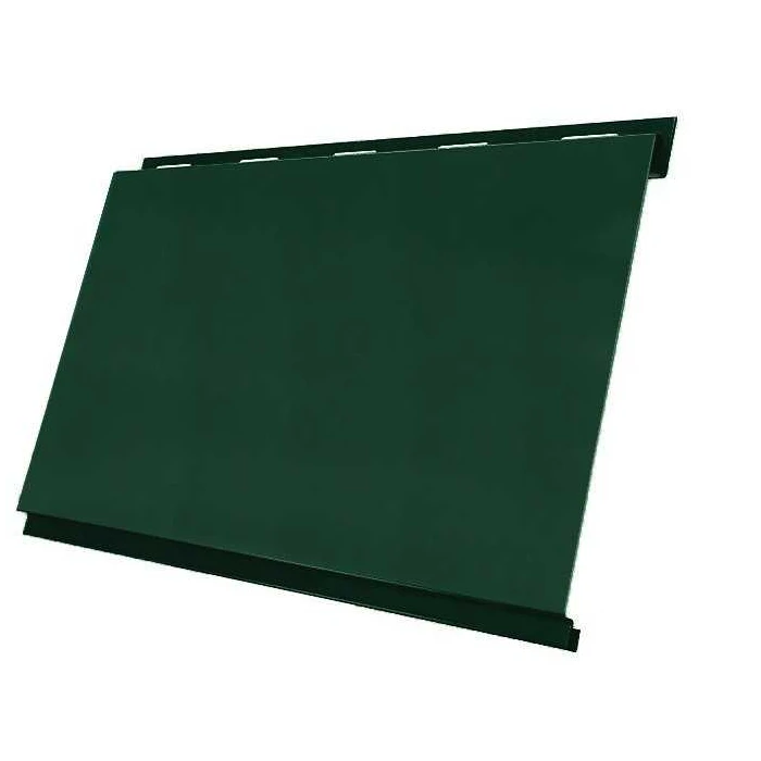 Металлический сайдинг Grand Line Вертикаль 0.5 мм classic Velur с пленкой RAL 6020 хромовая зелень