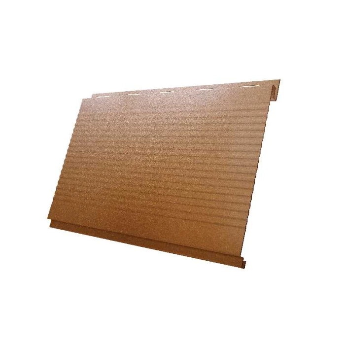 Металлический сайдинг Grand Line Вертикаль 0.5 мм gofr Quarzit с пленкой Cuprum Steel