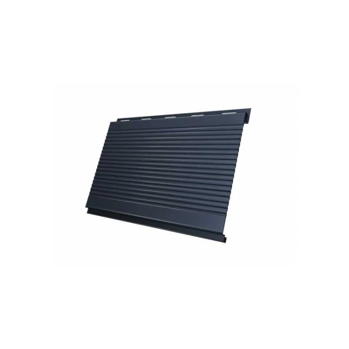 Металлический сайдинг Grand Line Вертикаль 0.5 мм gofr Quarzit с пленкой RAL 7024 мокрый асфальт