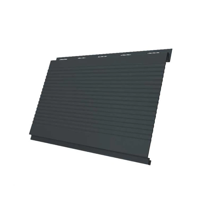 Металлический сайдинг Grand Line Вертикаль 0.5 мм gofr Velur с пленкой RAL 7016 антрацитово-серый