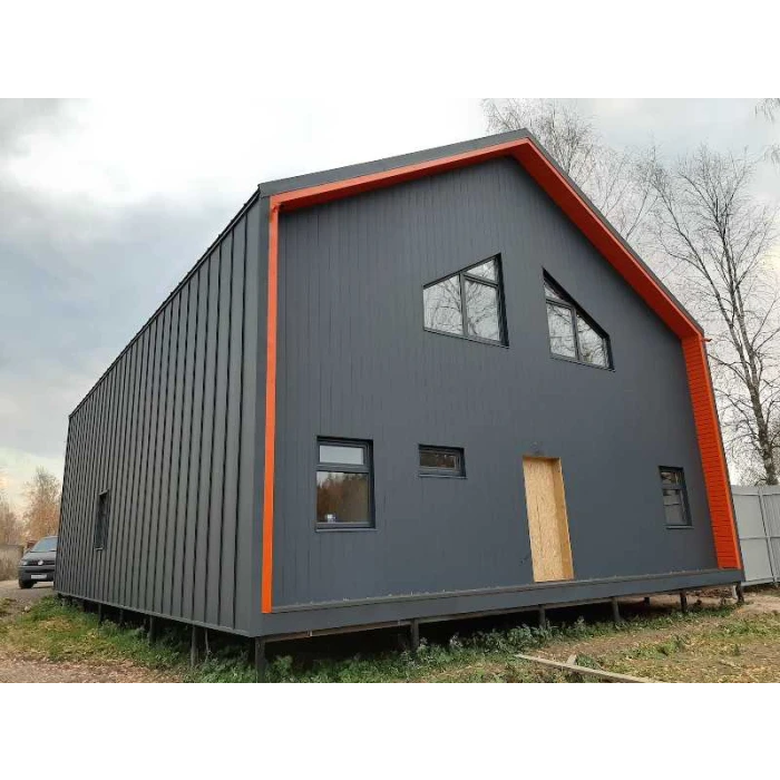 Металлический сайдинг Grand Line Вертикаль 0.5 мм line Rooftop Matte с пленкой RAL 7024 мокрый асфальт