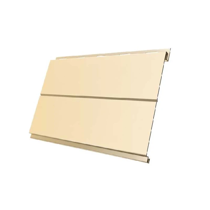 Металлический сайдинг Grand Line Вертикаль 0.45 мм PE с пленкой RAL 1015 светлая слоновая кость