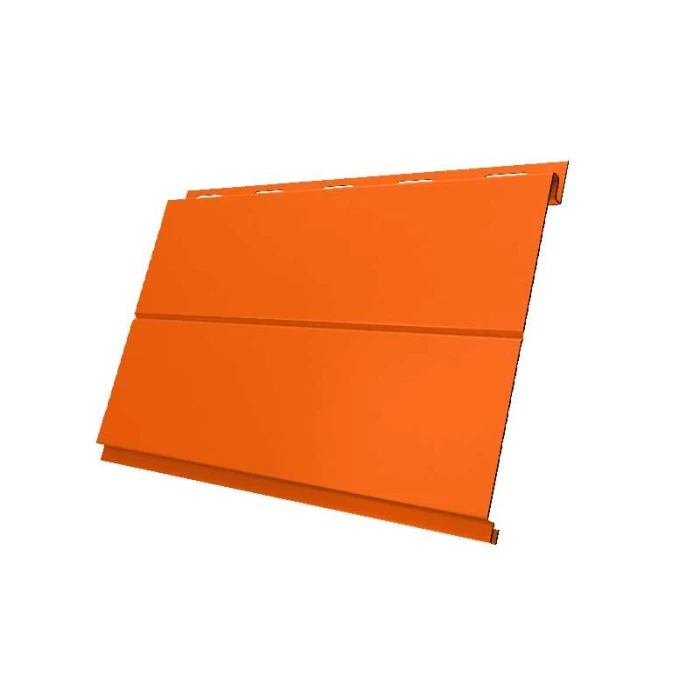 Металлический сайдинг Grand Line Вертикаль 0.45 мм PE с пленкой RAL 2004 оранжевый