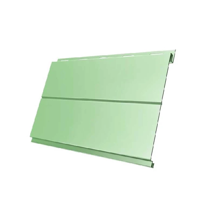 Металлический сайдинг Grand Line Вертикаль 0.45 мм PE с пленкой RAL 6019 бело-зеленый