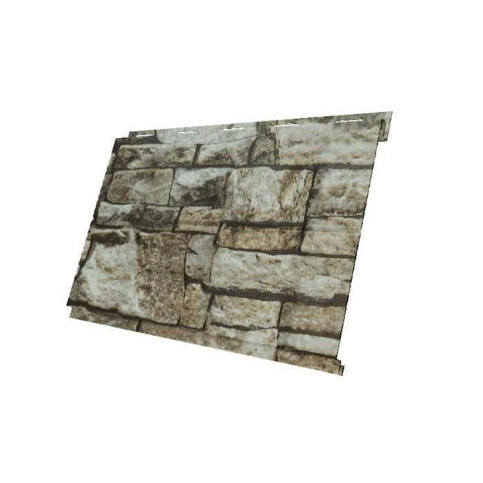 Металлический сайдинг Grand Line Вертикаль 0.45 мм Print Elite с пленкой Fine Stone