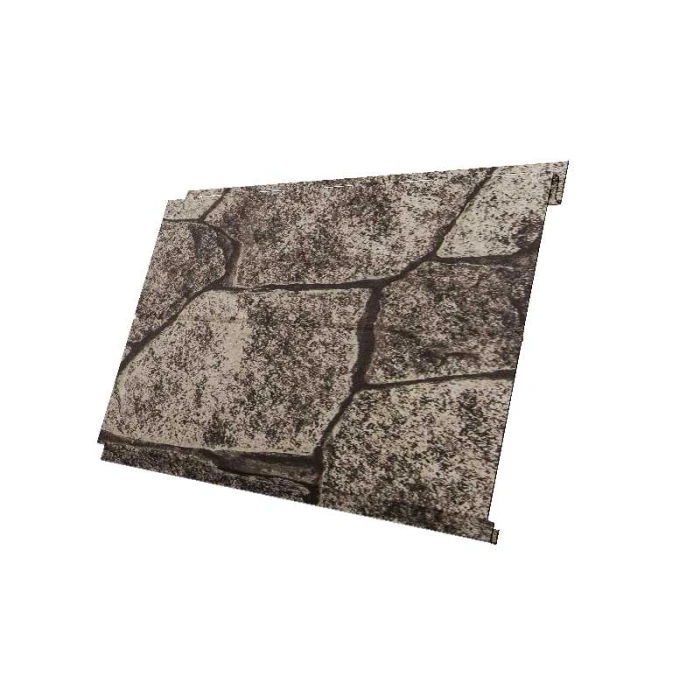 Металлический сайдинг Grand Line Вертикаль 0.45 мм Print Elite с пленкой King Stone