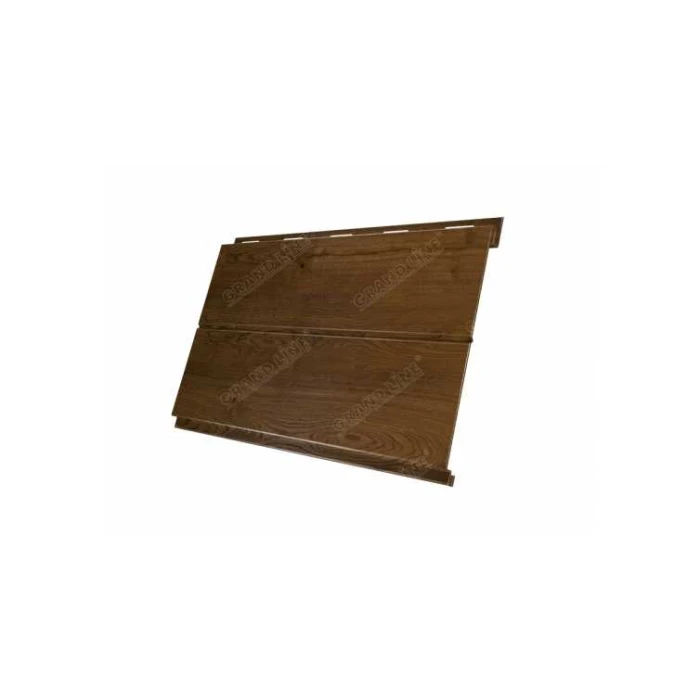 Металлический сайдинг Grand Line Вертикаль 0.45 мм Print-double Elite с пленкой Antique Wood