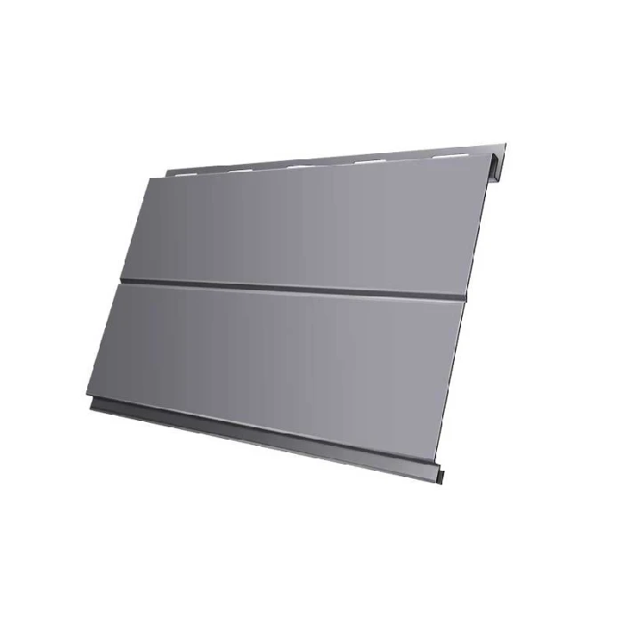 Металлический сайдинг Grand Line Вертикаль 0.5 мм Satin с пленкой RAL 7004 сигнальный серый