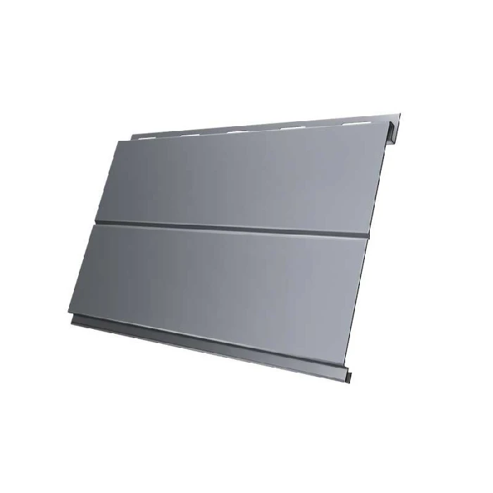 Металлический сайдинг Grand Line Вертикаль 0.5 мм Satin с пленкой RAL 9006