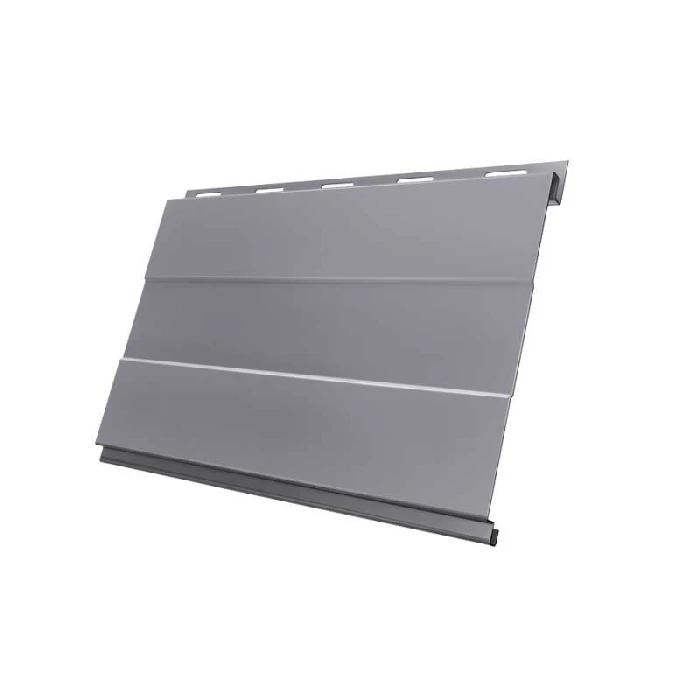 Металлический сайдинг Grand Line Вертикаль 0.45 мм prof Drap с пленкой RAL 7004 сигнальный серый